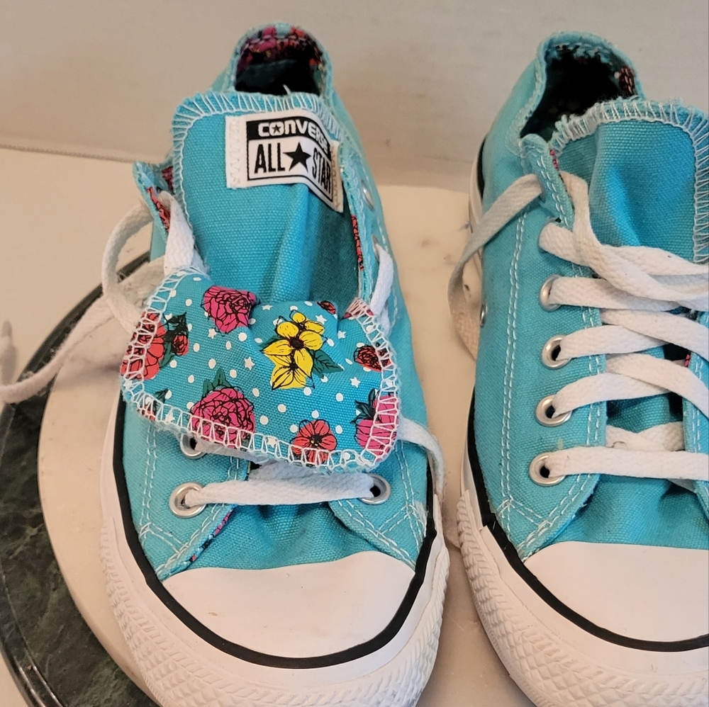 Floral Turquoise Converse - Picture 3 of 16